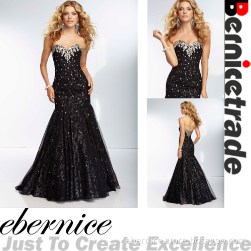 Black Sexy Mermaid Long Evening Party Gowns